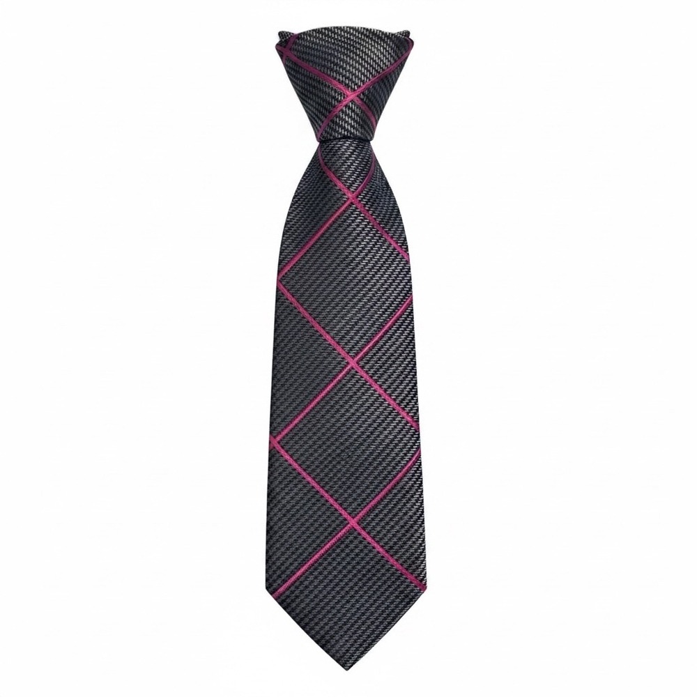 Ted Baker London Geometric Silk Tie Made In USA Preppy 3.25" Luxury Gray Pink